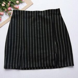 H&M Black and White Pinstripe Mini Skirt